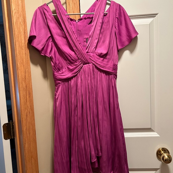 NWT Anthropologie Purple Satin Mini Dress - Picture 1 of 3